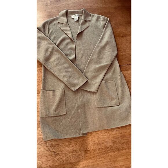 Due Per Due Beige Womens Knit Blazer Jacket Size M - Picture 2 of 8